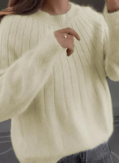 Shereen™ | Round Neck Fluffy Sweater