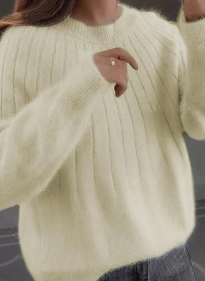 Shereen™ | Round Neck Fluffy Sweater