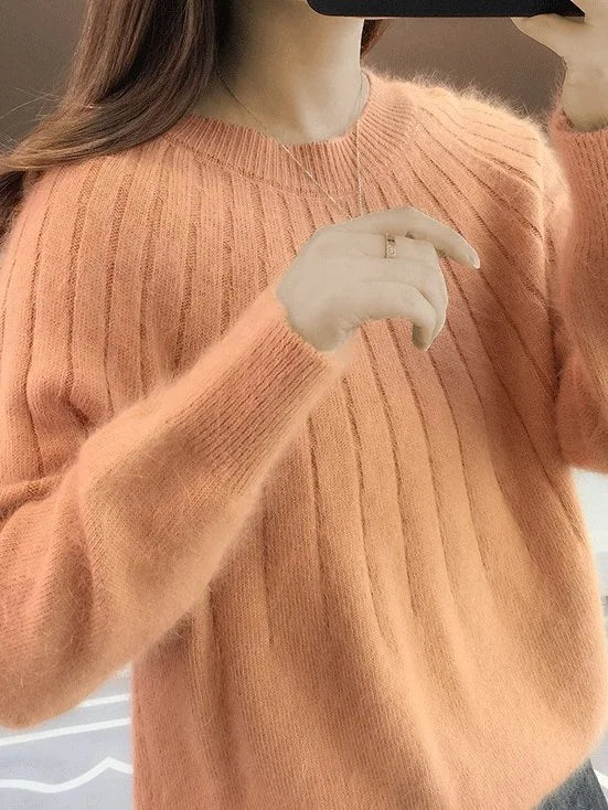 Shereen™ | Round Neck Fluffy Sweater