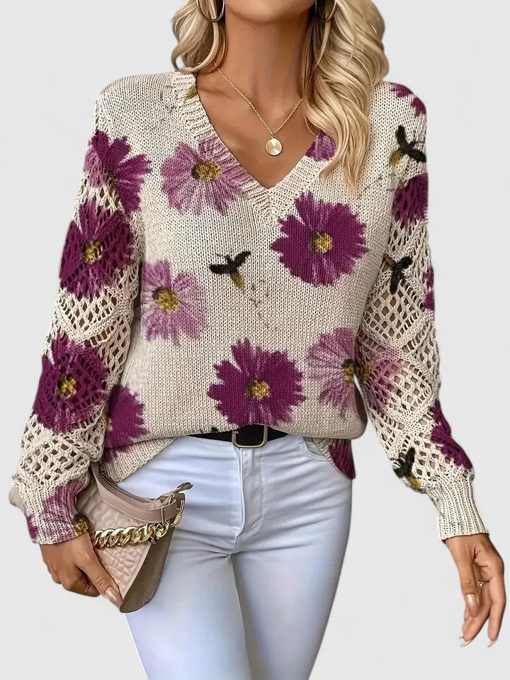 Katy™ | Elegant Floral Sweater