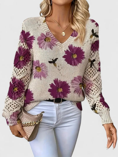 Katy™ | Elegant Floral Sweater