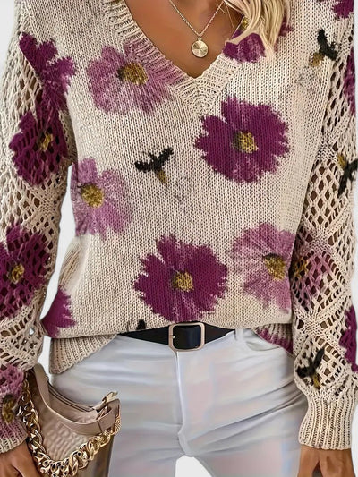Katy™ | Elegant Floral Sweater
