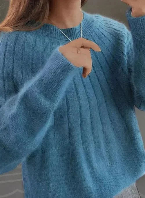 Shereen™ | Round Neck Fluffy Sweater