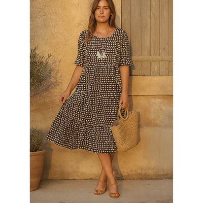 Maria™ | Ruffle Sleeve Midi Dress