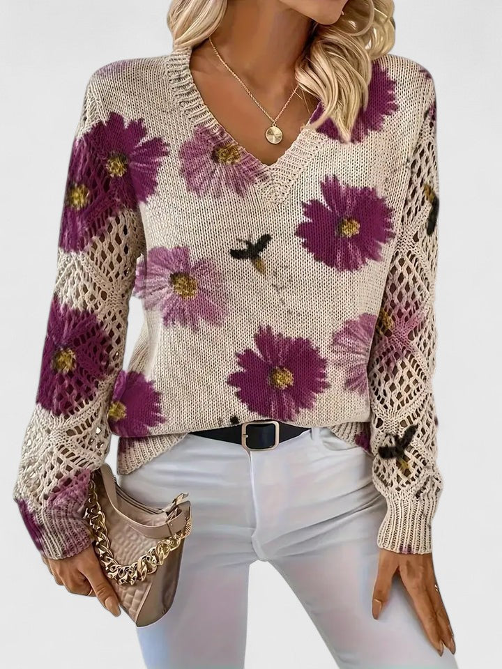 Katy™ | Elegant Floral Sweater