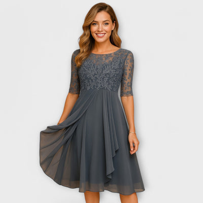 Martha™ | Midi Dress With Lace Sleeve