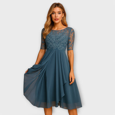 Martha™ | Midi Dress With Lace Sleeve