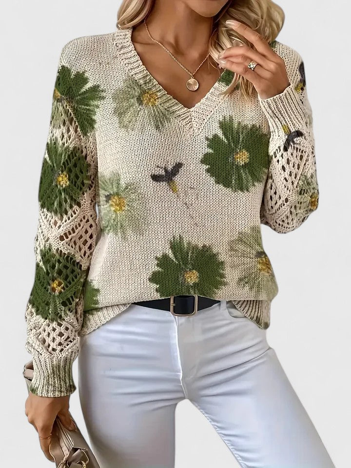 Katy™ | Elegant Floral Sweater