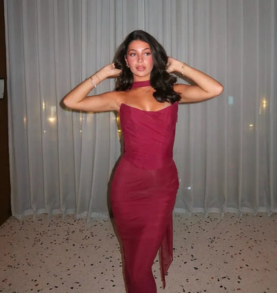 Aniyah™ | Strapless Bodycon Maxi Dress