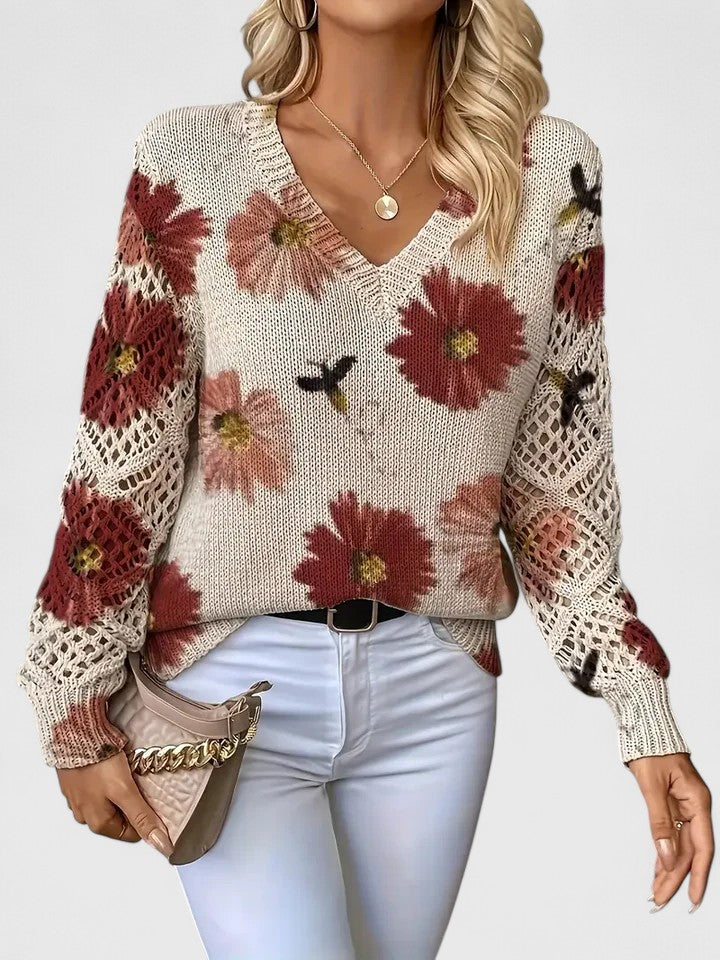 Kaitey™ | Elegant Floral Sweater