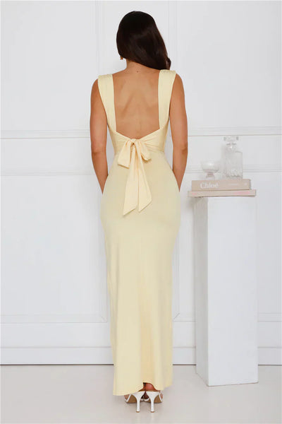 The Makayla™ | Open back with Side Slit Maxi Dress