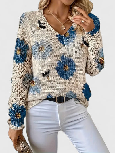 Kaitey™ | Elegant Floral Sweater