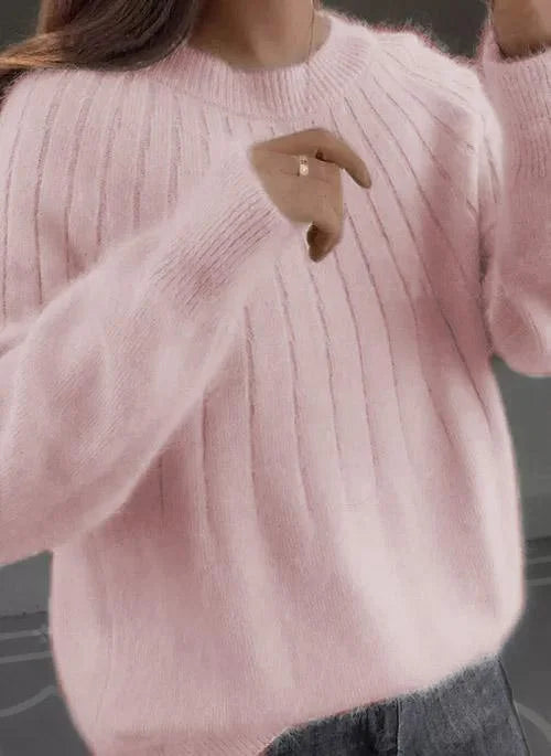Shereen™ | Round Neck Fluffy Sweater