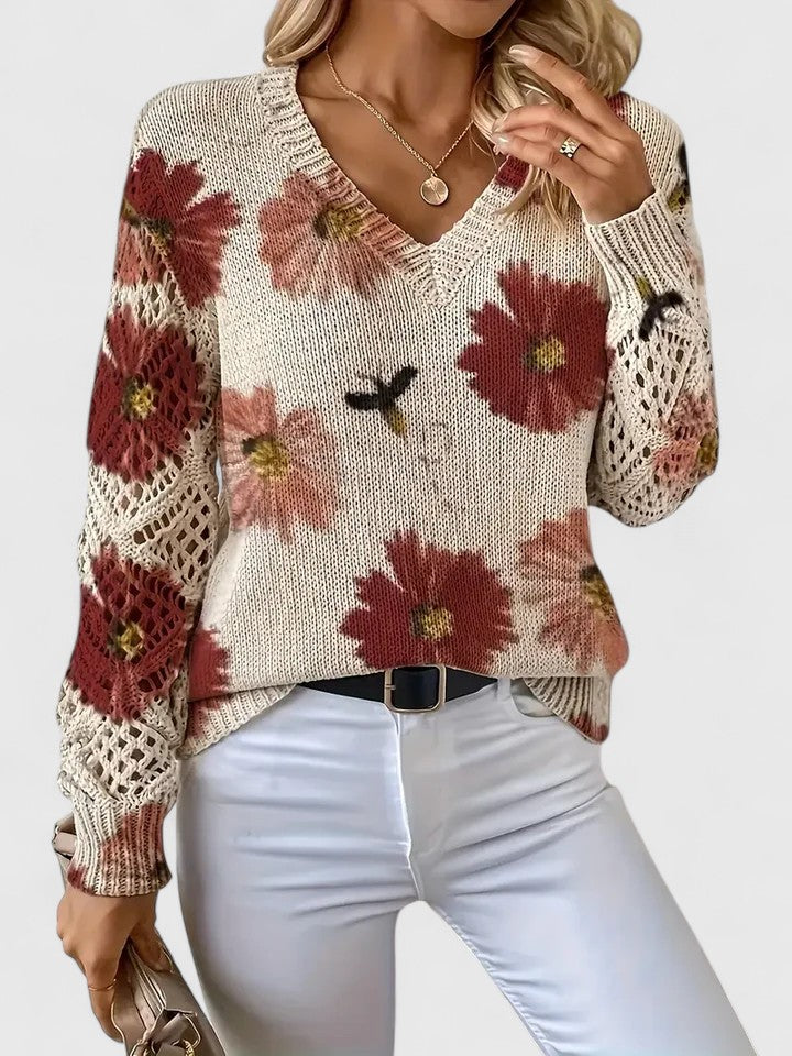 Kaitey™ | Elegant Floral Sweater