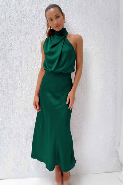 Lydia™ | Long Dress With Halter Neck
