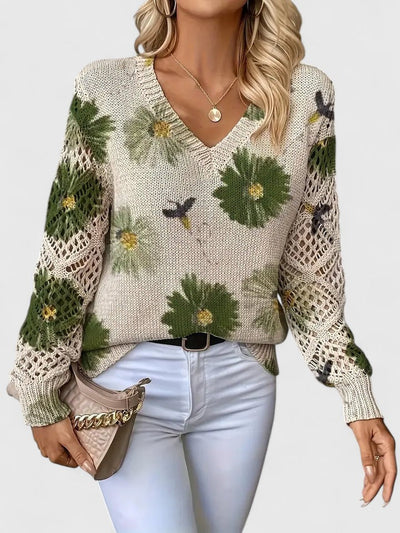 Kaitey™ | Elegant Floral Sweater