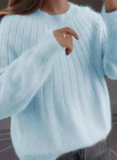 Shereen™ | Round Neck Fluffy Sweater