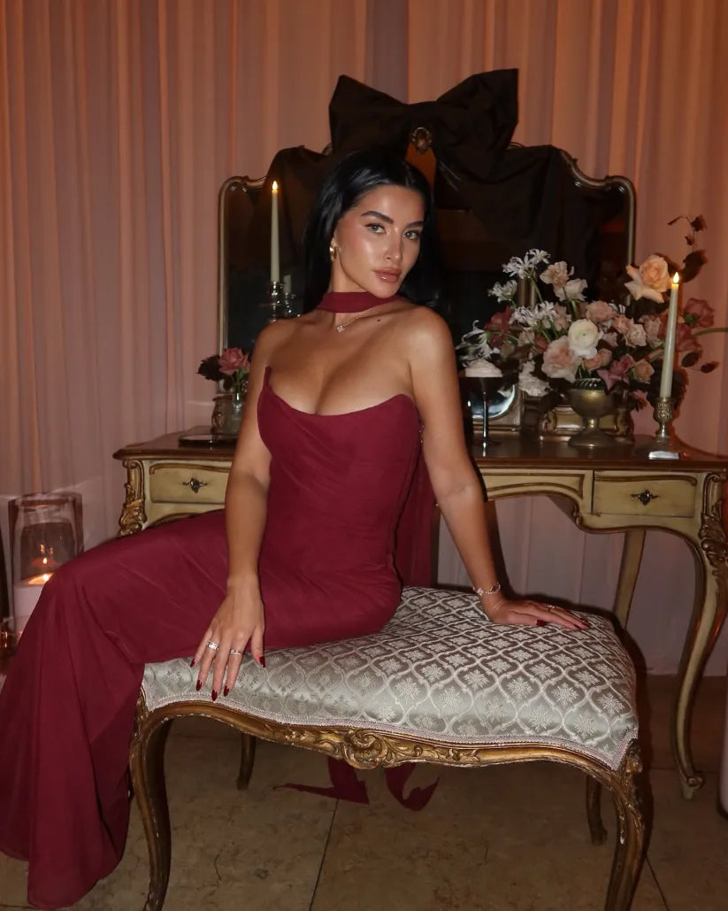 Aniyah™ | Strapless Bodycon Maxi Dress