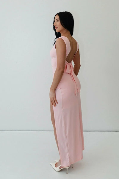 The Makayla™ | Open back with Side Slit Maxi Dress