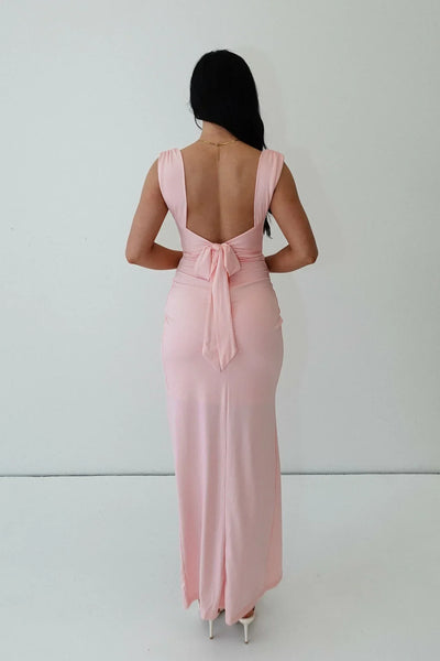 The Makayla™ | Open back with Side Slit Maxi Dress
