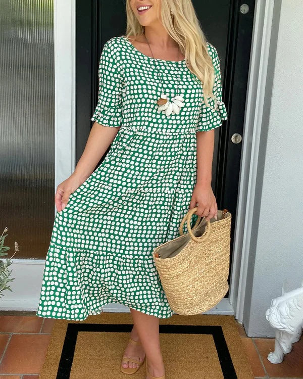 Maria™ | Ruffle Sleeve Midi Dress