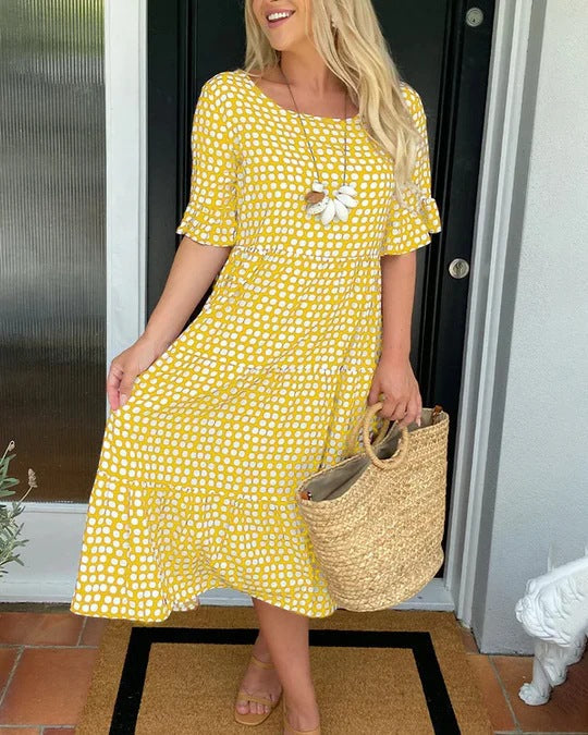 Maria™ | Ruffle Sleeve Midi Dress