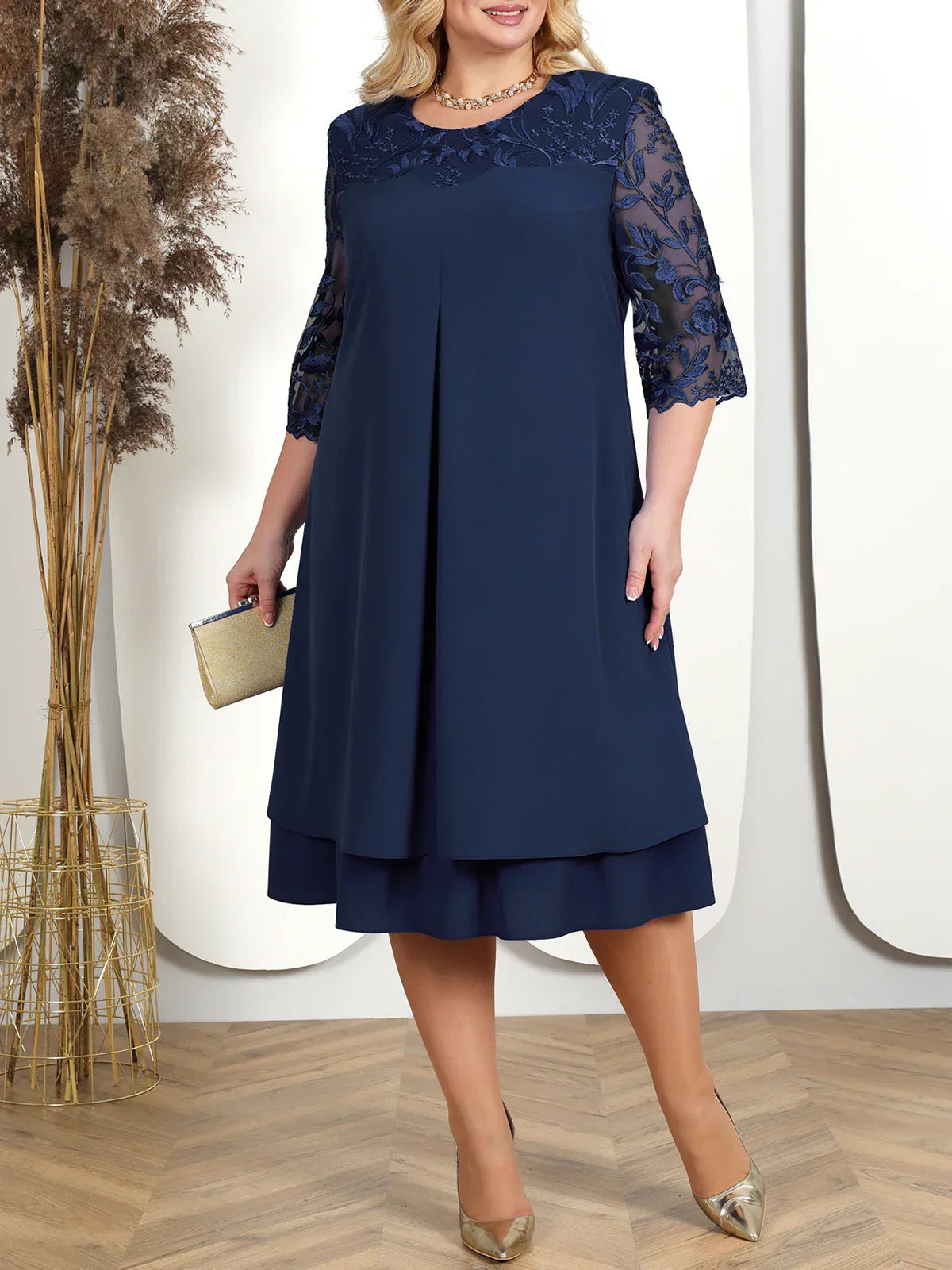 Theresa™ | Embroidered Banquet Dress in Plus Size