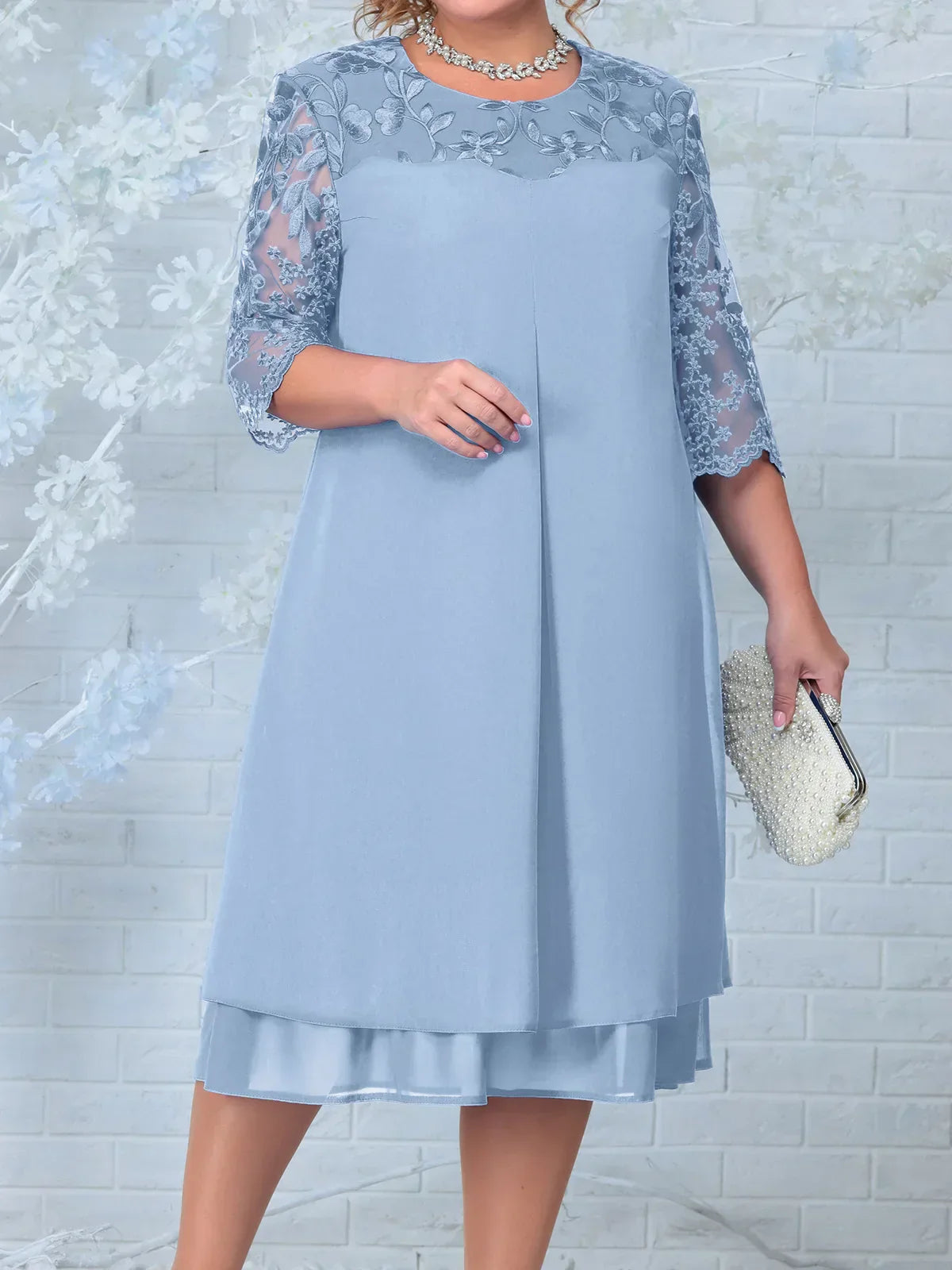 Theresa™ | Embroidered Banquet Dress in Plus Size