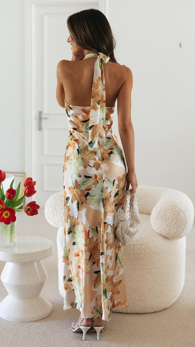 Shannon™ | Floral Halter Maxi Dress