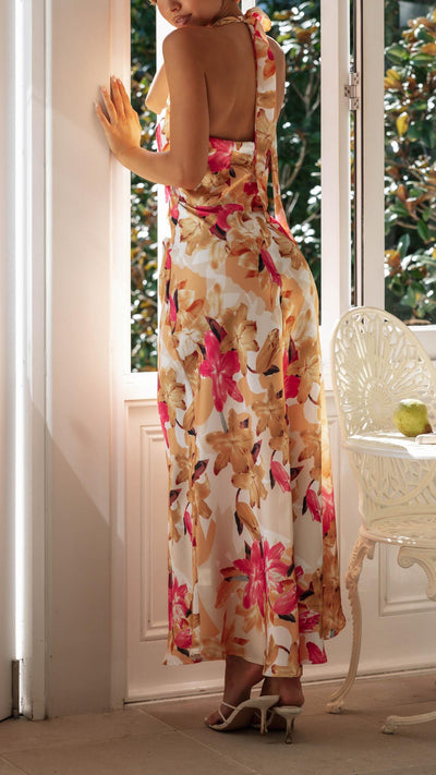 Shannon™ | Floral Halter Maxi Dress