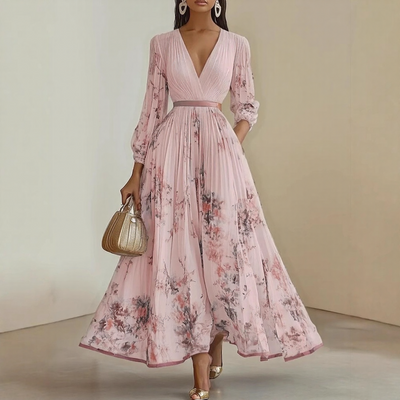 Roma™ | Elegant Pleated Maxi Dress