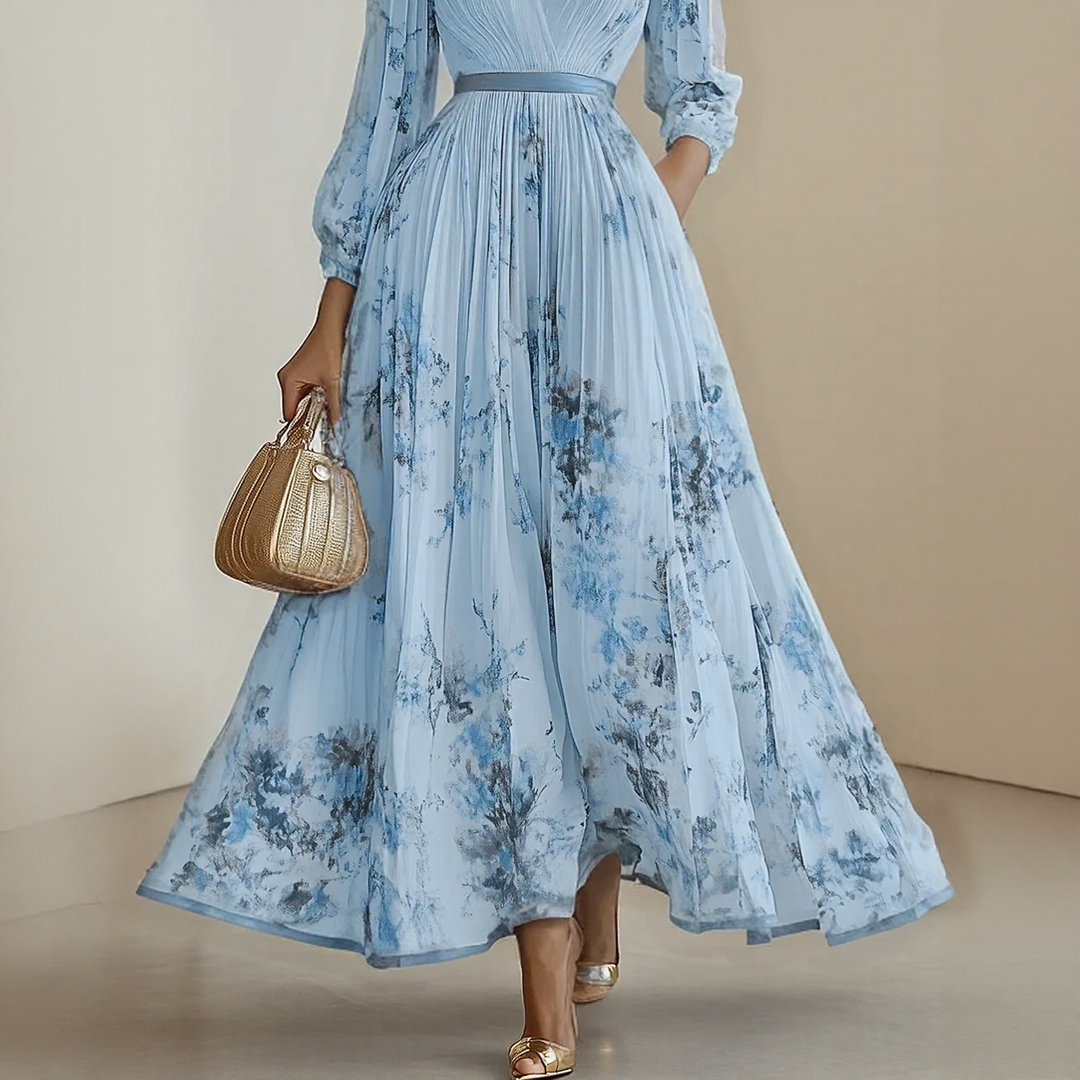 Roma™ | Elegant Pleated Maxi Dress
