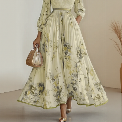 Roma™ | Elegant Pleated Maxi Dress