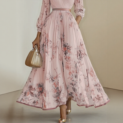 Roma™ | Elegant Pleated Maxi Dress