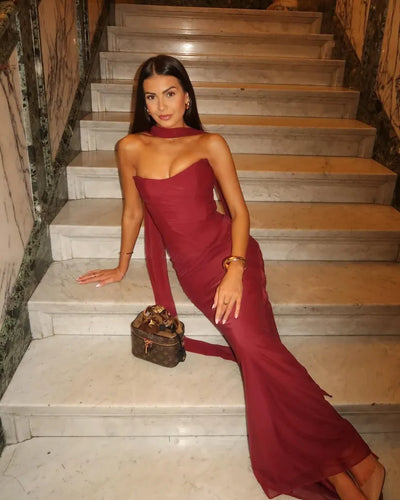Aniyah™ | Strapless Bodycon Maxi Dress