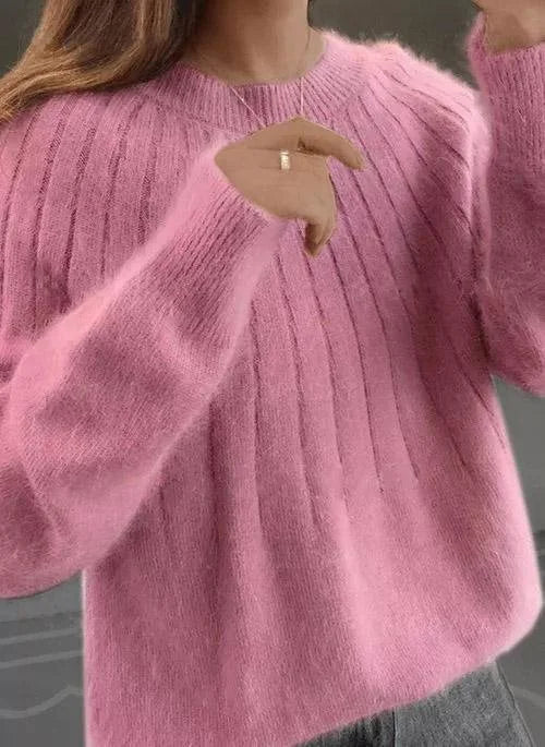 Shereen™ | Round Neck Fluffy Sweater