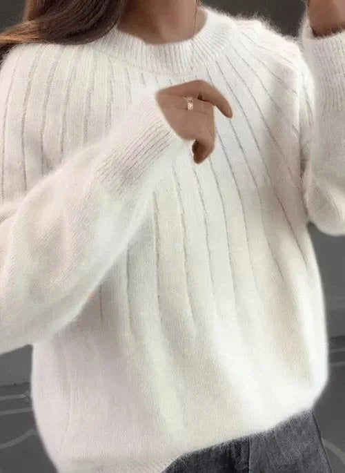 Shereen™ | Round Neck Fluffy Sweater