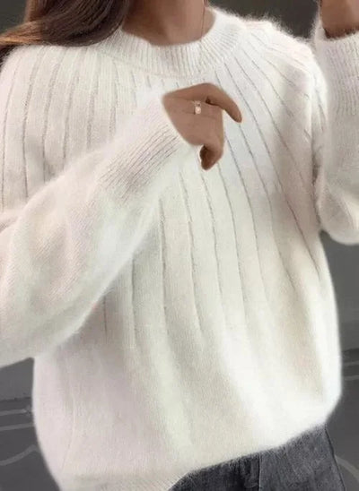 Shereen™ | Round Neck Fluffy Sweater
