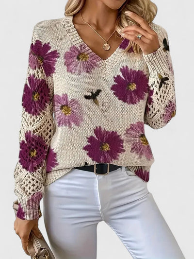 Kaitey™ | Elegant Floral Sweater