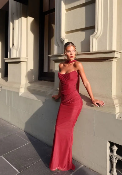 Aniyah™ | Strapless Bodycon Maxi Dress