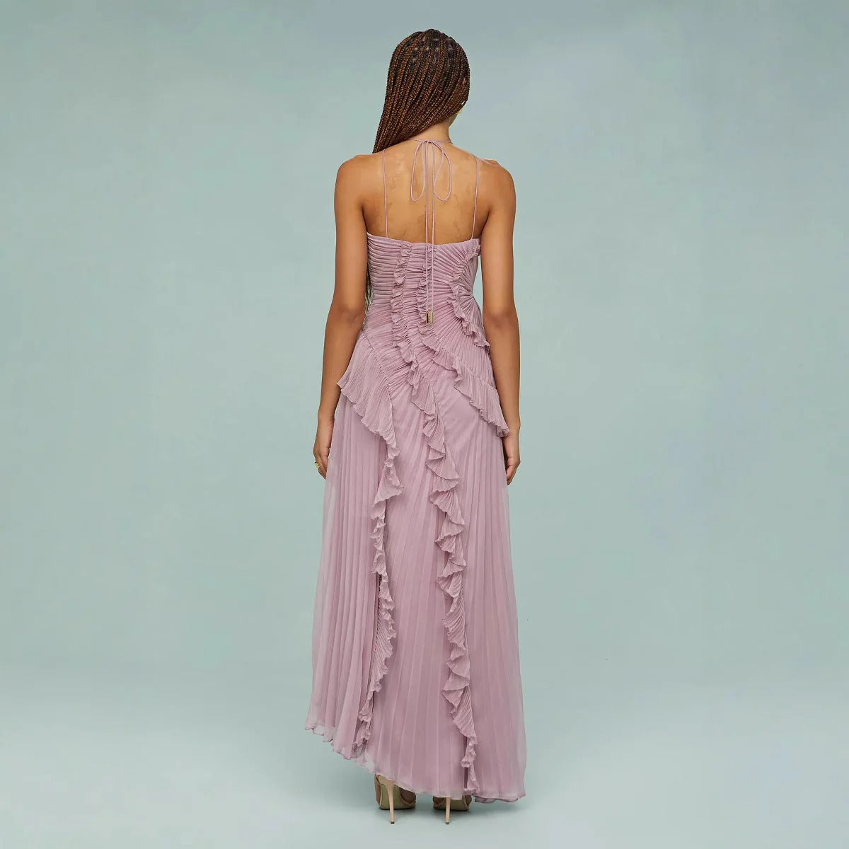 Olaya™ | Long dress with ruffles