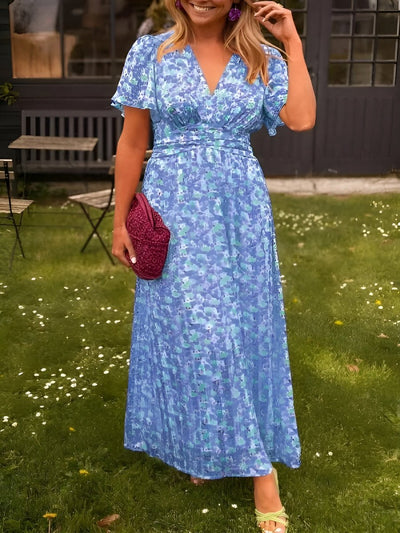Sampaio™ | Elegant Dress With V-Neck And Floral Print