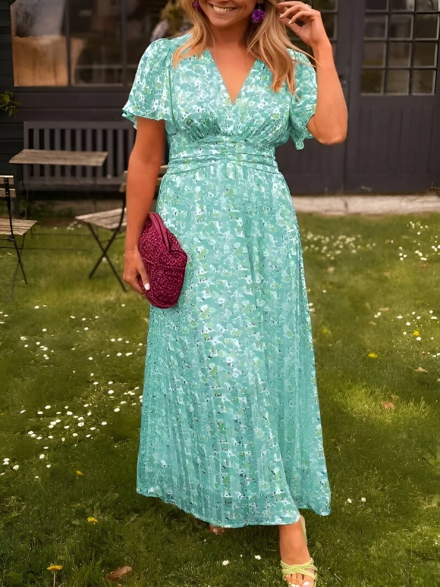 Sampaio™ | Elegant Dress With V-Neck And Floral Print
