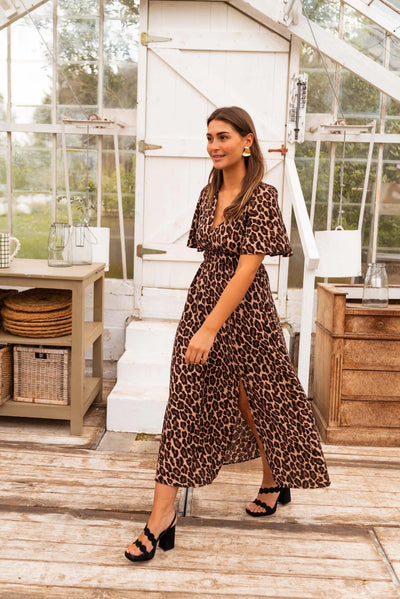 Coralie™ | Stylish Leopard Print Maxi Dress