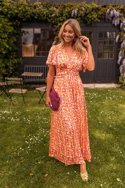 Sampaio™ | Elegant Dress With V-Neck And Floral Print