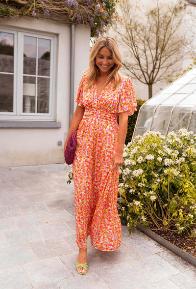 Sampaio™ | Elegant Dress With V-Neck And Floral Print