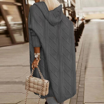Cytheria™ | Long-Sleeved Cable-Knit Hooded Cardigan